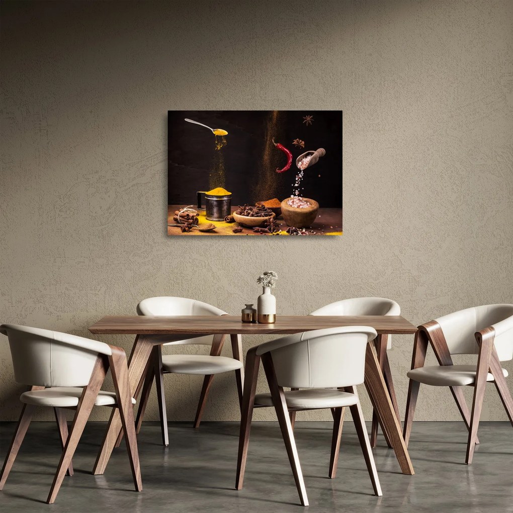 Sklenený obraz - Korenie v pohybe (70x50 cm)