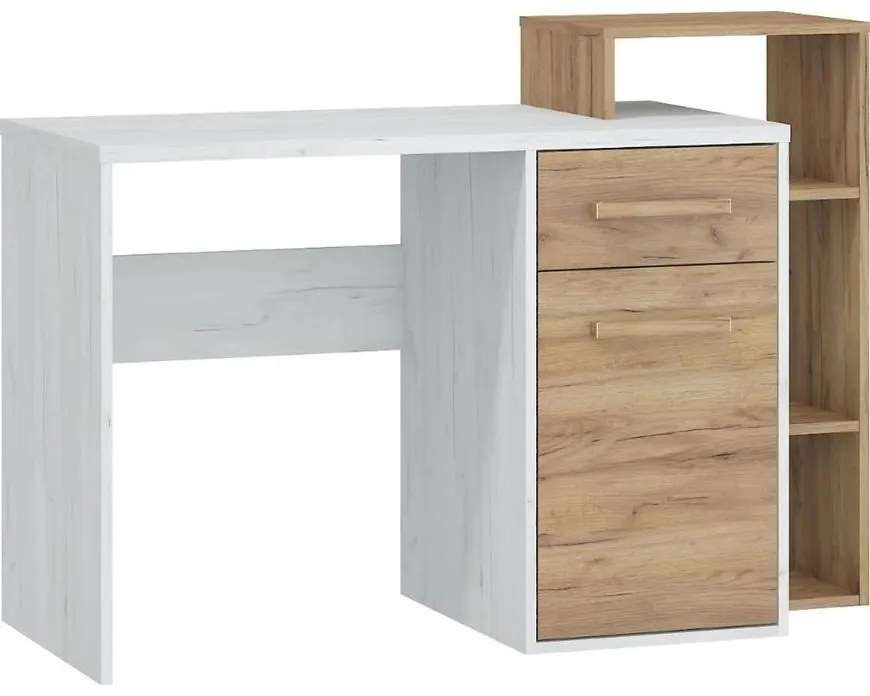 Písací stôl RIO P craft biela/zlatý