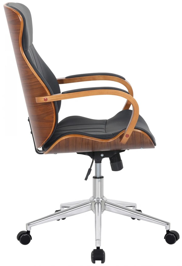 Design-Shop Kancelárska stolička Melilla - drevo orech - Čierna
