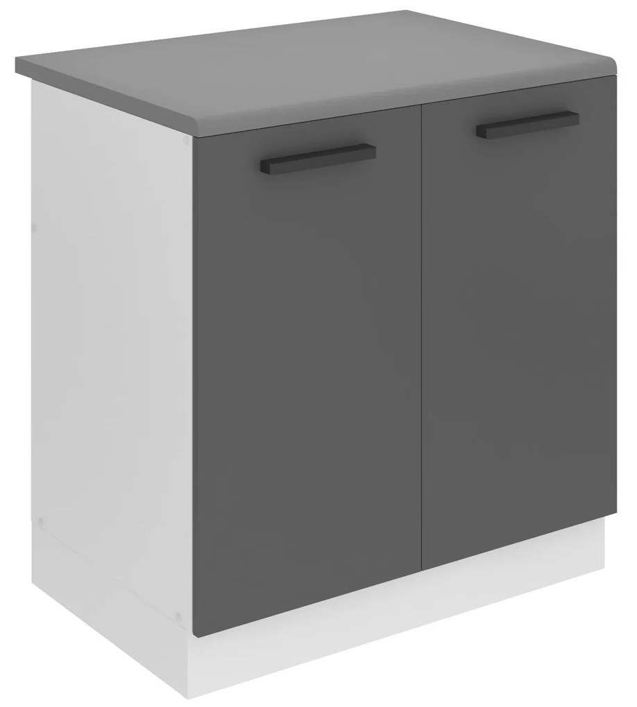 Kuchynská skrinka Belini Premium Full Version drezová 80 cm šedý mat s pracovnou doskou