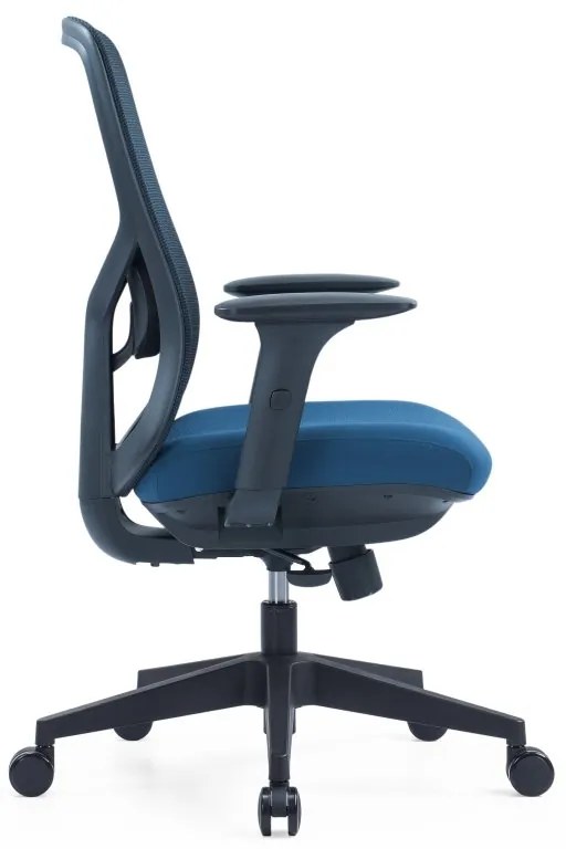 Kancelárska ergonomická stolička PYLON — látka, čierna / viac farieb Modrá Bez podhlavníka