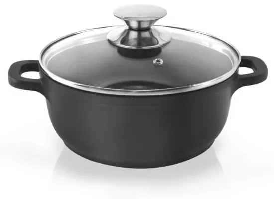 Hrniec s nepriľnavým povrchom Pfluon Granit so sklenenou pokrievkou Orion Grande, ⌀ 20 cm