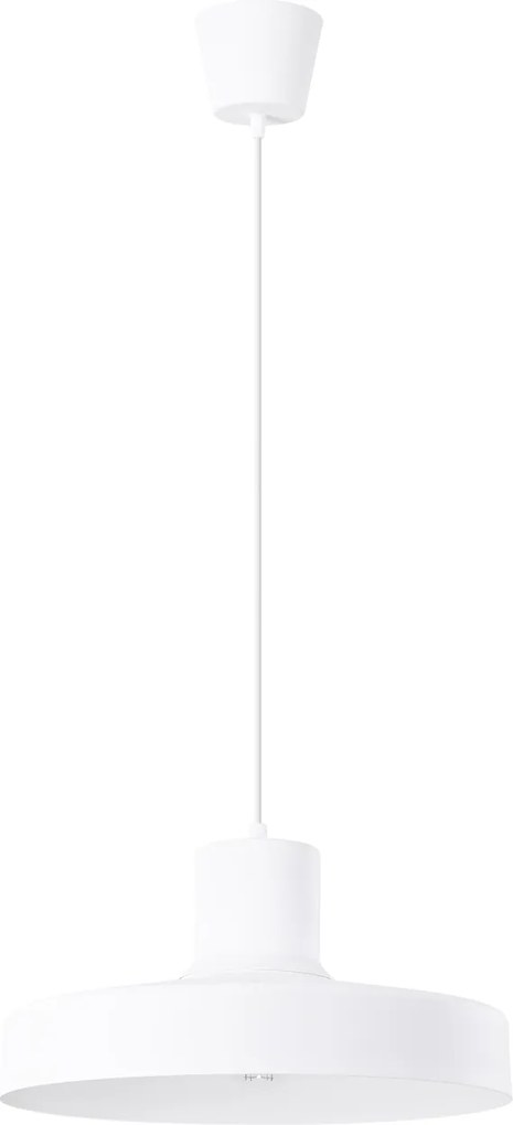 Závesné svietidlo Bilo, 1x biele kovové tienidlo