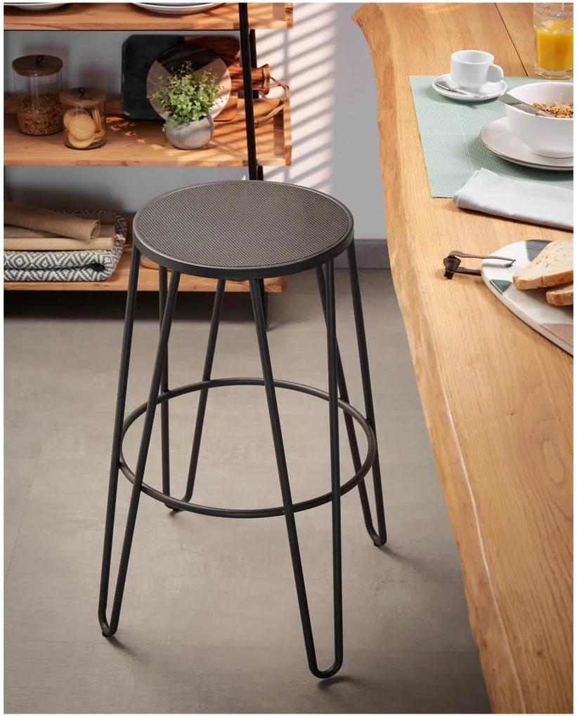 LA FORMA Tmavošedá barová stolička Mallone 76 × 45 × 45 cm