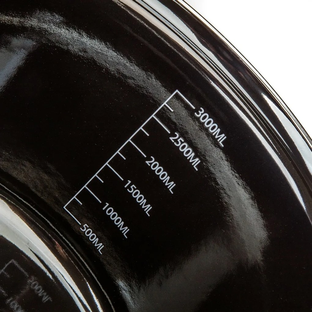 Banquet Hrniec smaltovaný METALLIC Black 24 cm, 3,7 l, s pokrievkou, 24 cm