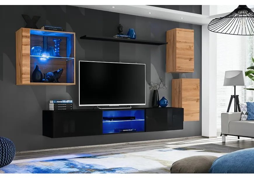 Obývacia Stena Switch Xxiii Wotan/Čierna