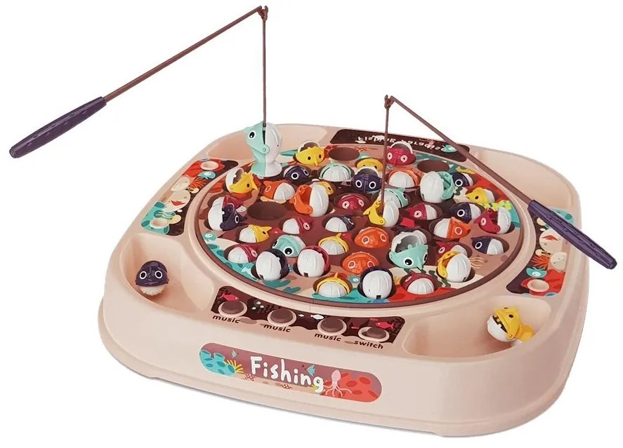 LEAN TOYS Arkádová hra chytanie rýb - ružová
