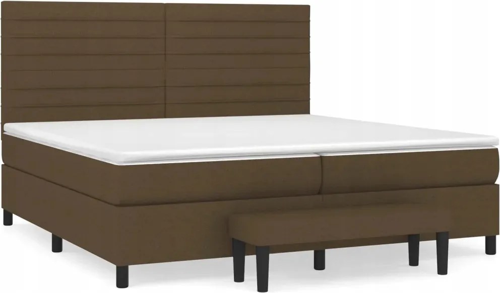 vidaXL Kontinentálna posteľ s matracom, hnedá, tkanina, 200 x 200 cm