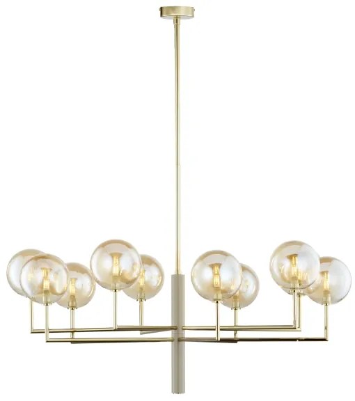 Jupiter 1977 - Luster na tyči FEME 10xG9/10W/230V zlatá/béžová