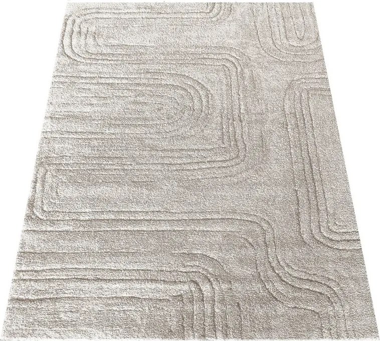 DY Béžový koberec s geometrickým vzorom Serenity 01 Rozmer: 80x150 cm