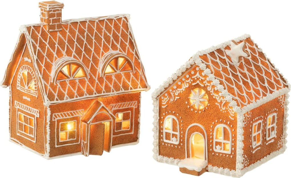 Vianočná perníková chalúpka s Led svetielkami Gingerbread House - 18*14*22cm 3*AA