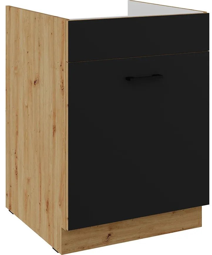 Kuchynská skrinka Modena čierna/dub artisan 60ZL 1S BB