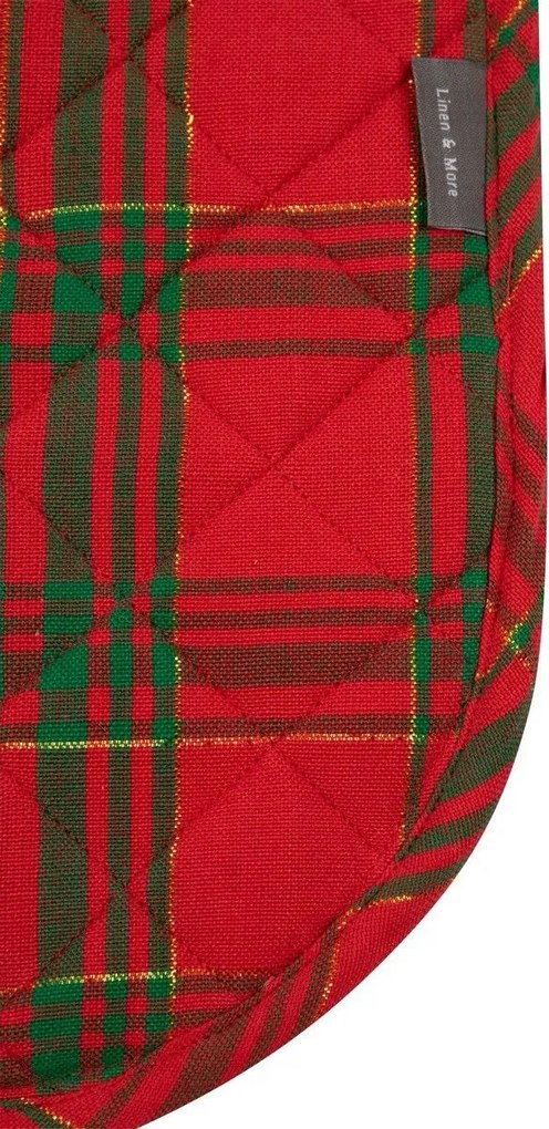 Červeno-zelená vianočná dvojitá chňapka Wonder Christmas – 85*18*2,6 cm