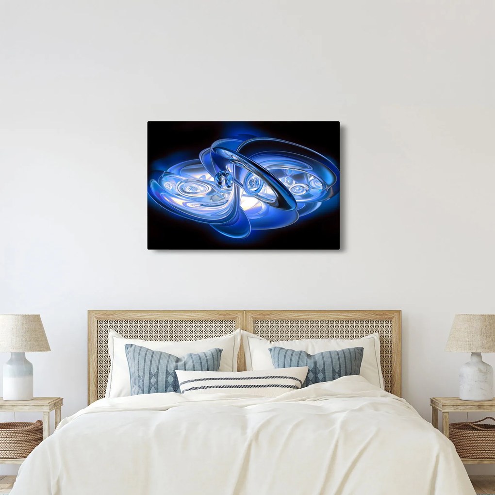 Modrý abstraktný obraz (90x60 cm)