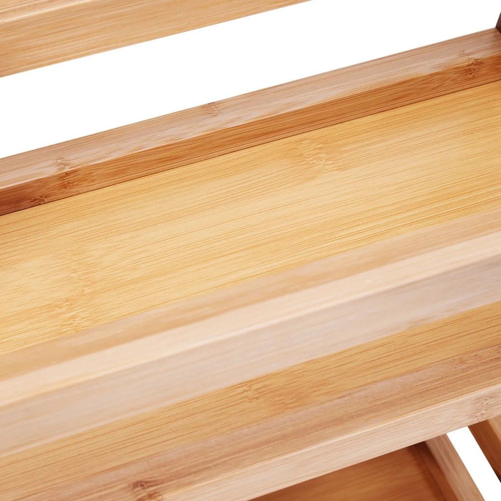 Bambusový pojazdný regál Inaki prírodný