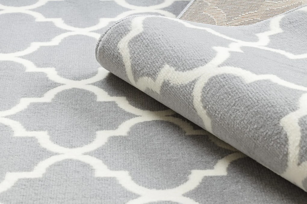 Koberec BCF Morad TRELLIS Vzor marocká mreža, svetlosivý