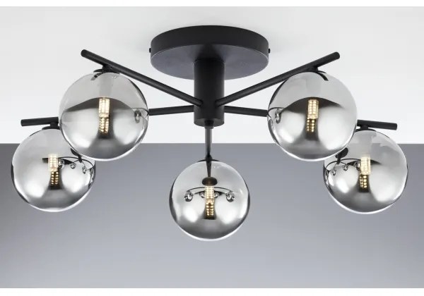 Jupiter 2048 - Prisadený luster PRATO 5xG9/14W/230V čierna/dýmovo sivá