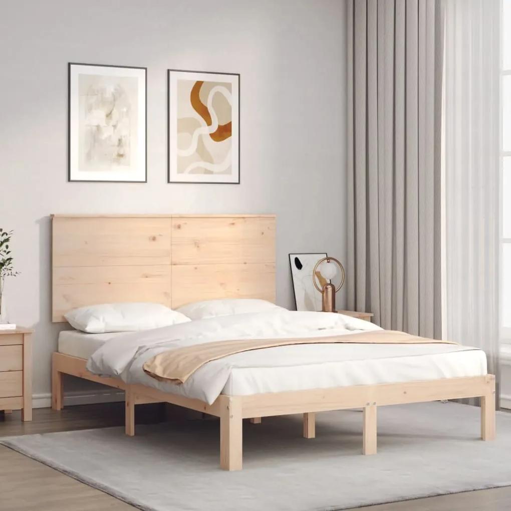 Rám postele s čelom 140x190 cm masívne drevo 3193641