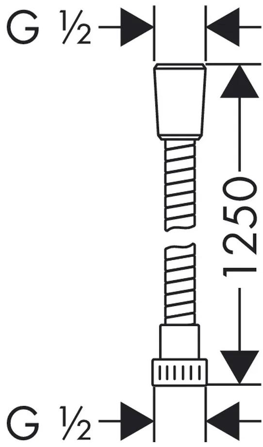 Hansgrohe Metaflex - Sprchová hadica 1250 mm, chróm 28262000
