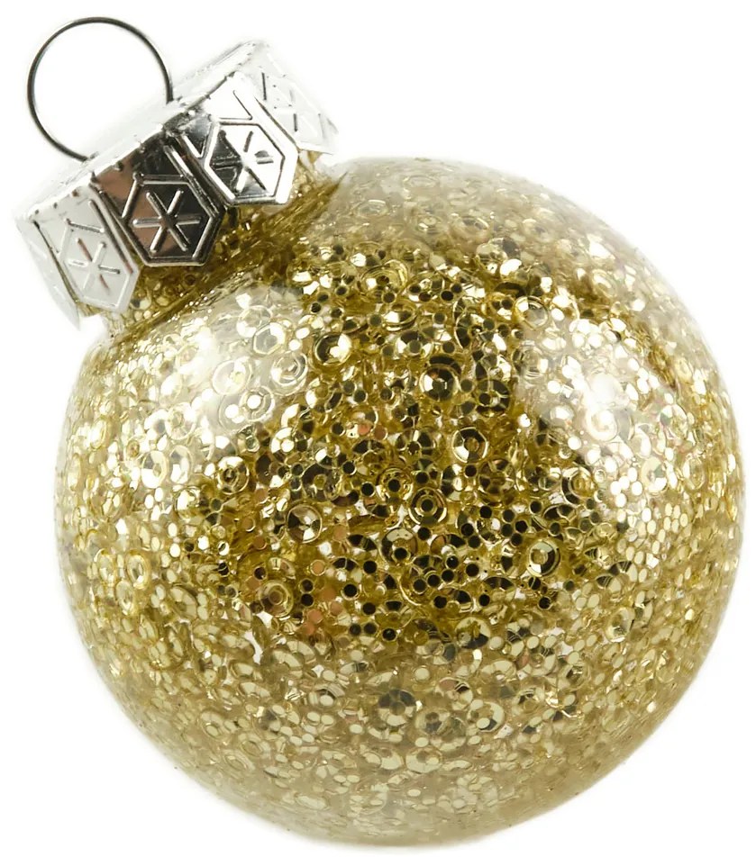 DECOLED Sada ozdob, prům. 6 cm, zlatá