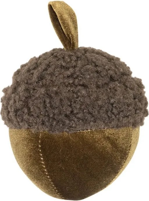 Hnedý plyšový dekoračný žaluď Acorn dark brown - Ø 11*15cm