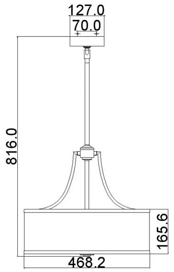 Feiss FE-PROSPECT-PARK-4P - Luster na tyči PROSPECT PARK 4xE27/60W/230V