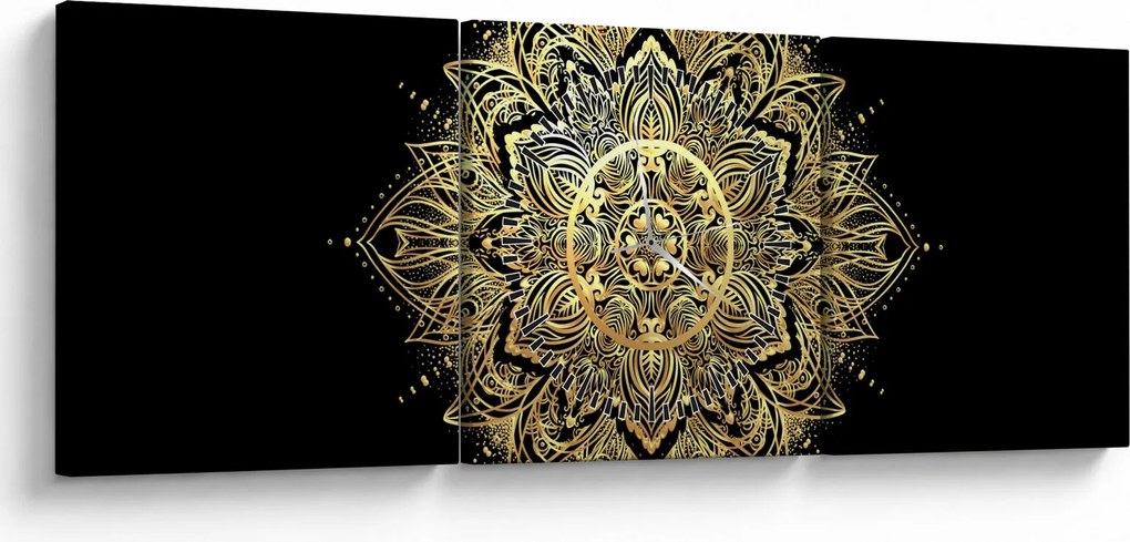 Obraz - Mandala bohatstvo (s hodinami) (90x30 cm)