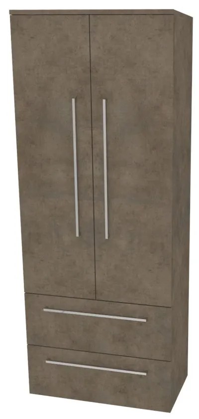 Mereo, Mereo Bino, kúpeľňová skrinka vysoká 163 cm, dvojitá, Multidecor, Betón Chicago tmavosivý, MER-CN699BCS2