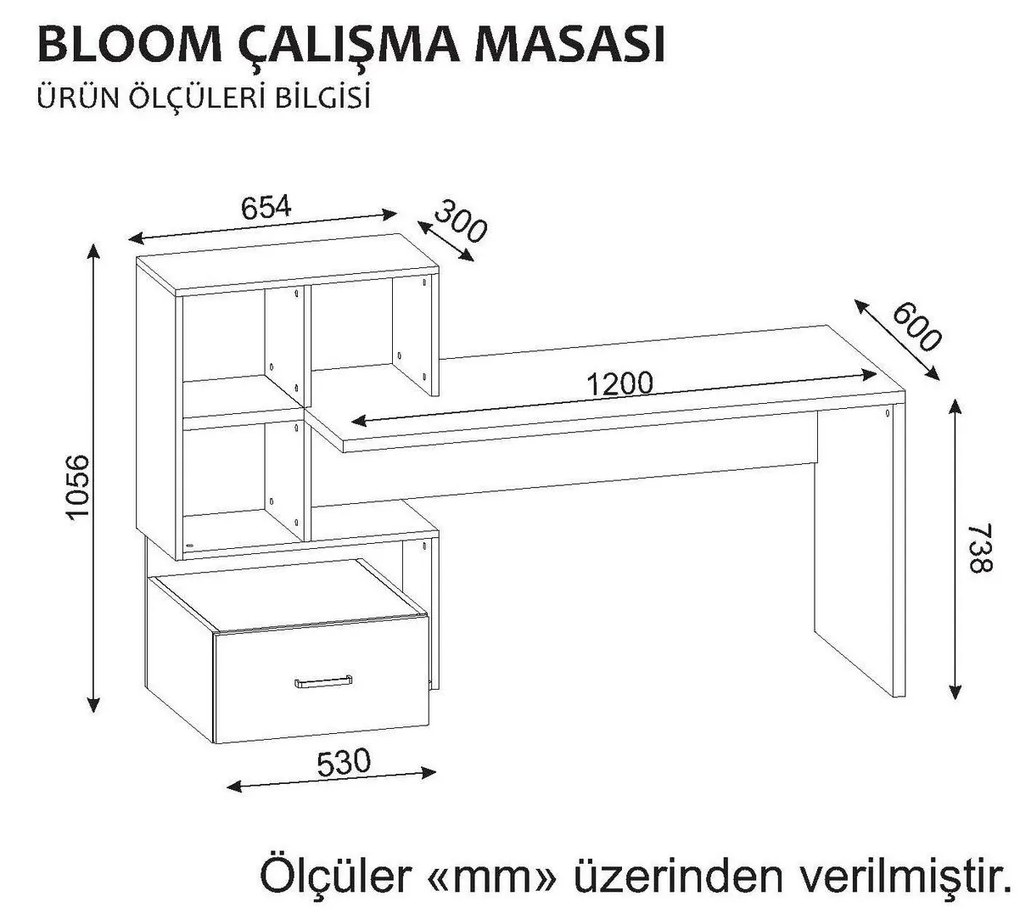 PC stolík Bloomen (biela + orech). Vlastná spoľahlivá doprava až k Vám domov. 1088943