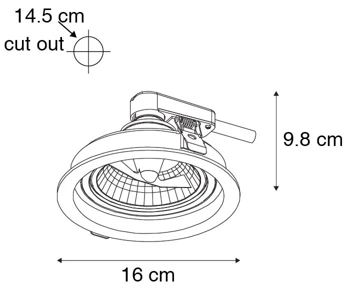 Inteligentné okrúhle zapustené bodové svietidlo biele nastaviteľné vrátane Wifi GU10 111m - Chuck 111