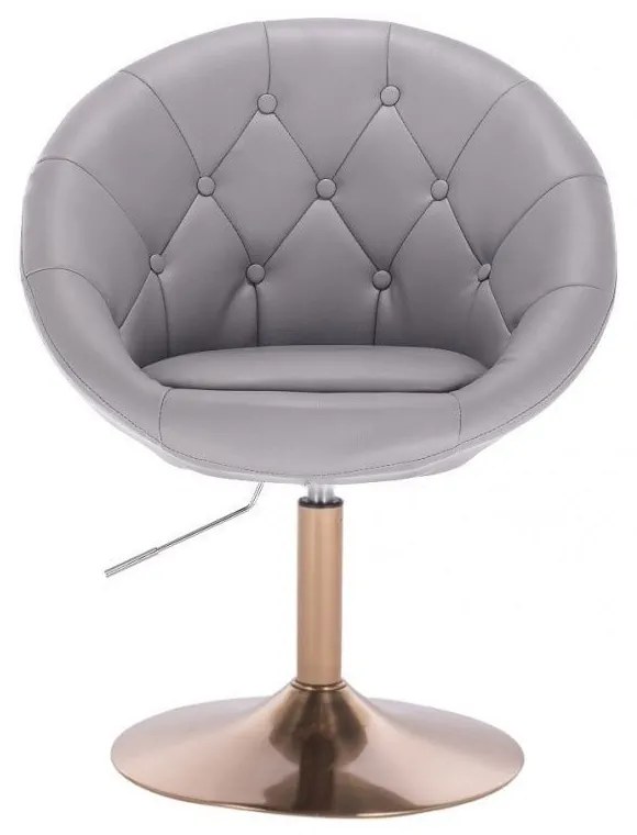 LuxuryForm DESIGN Kreslo VERA na zlatom tanieri - šedé