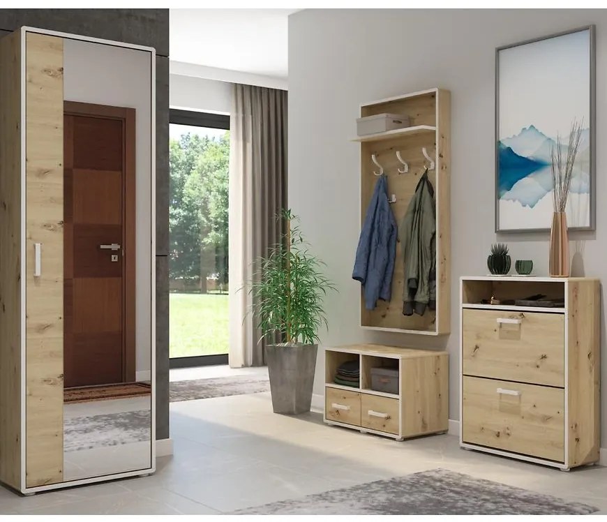 Skriňa Capannoli 1D dub artisan/biela