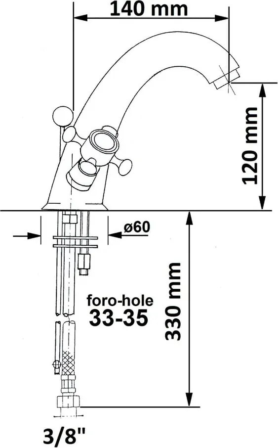 Stojančeková umývadlová batéria v zlatej farbe Antea – Sapho