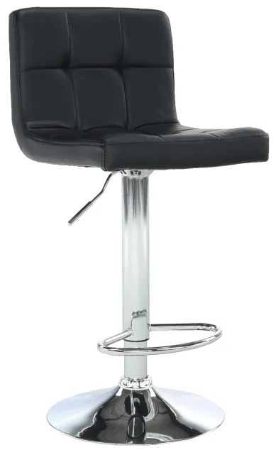 Barová stolička KANDY NEW — ekokoža čierna/chróm