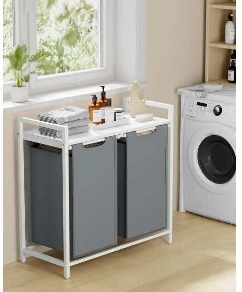 Kôš na bielizeň REX biela/sivá