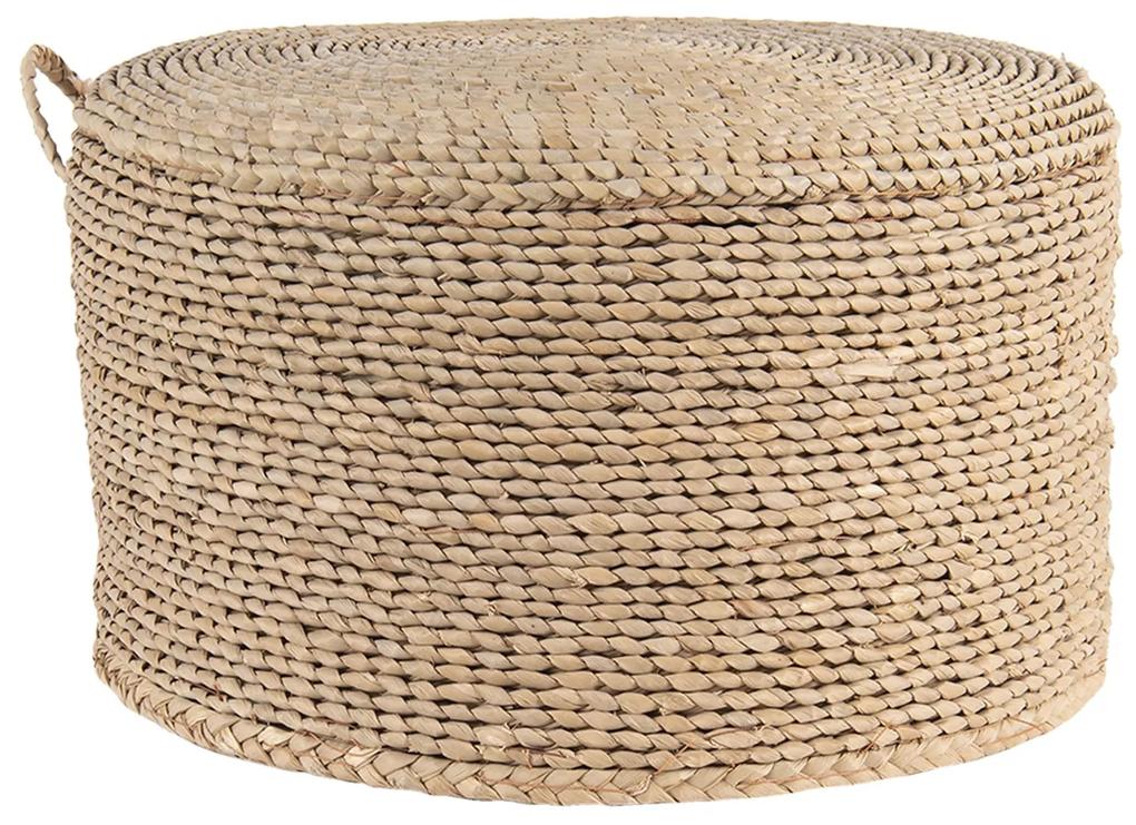 Prírodné pletený puf s háčikom - Ø 40 * 23 cm