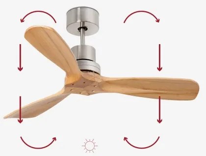 FARO 33509DC - Stropný ventilátor MINI LANTAU chróm/drevo pr. 107 cm + DO