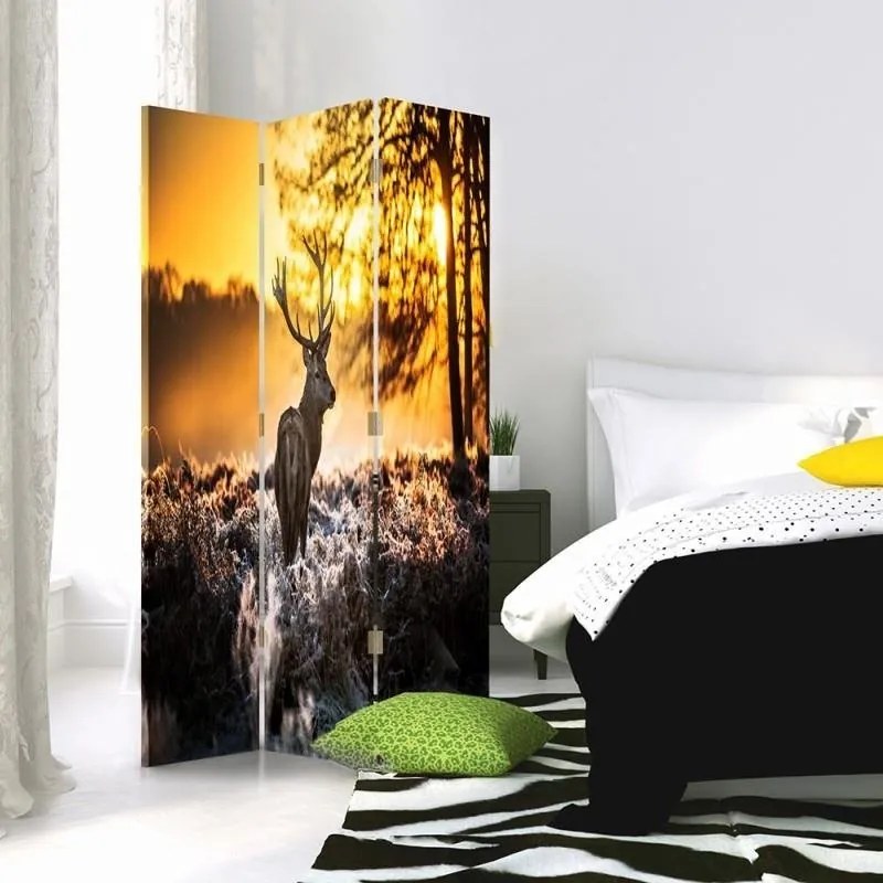 Gario Paraván Jeleň pri západe slnka Rozmery: 110 x 170 cm, Prevedenie: Klasický paraván