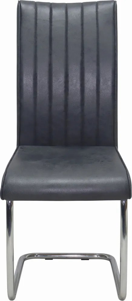 Jedálenská stolička Vertical, antracitová látka v optike lesklej kože