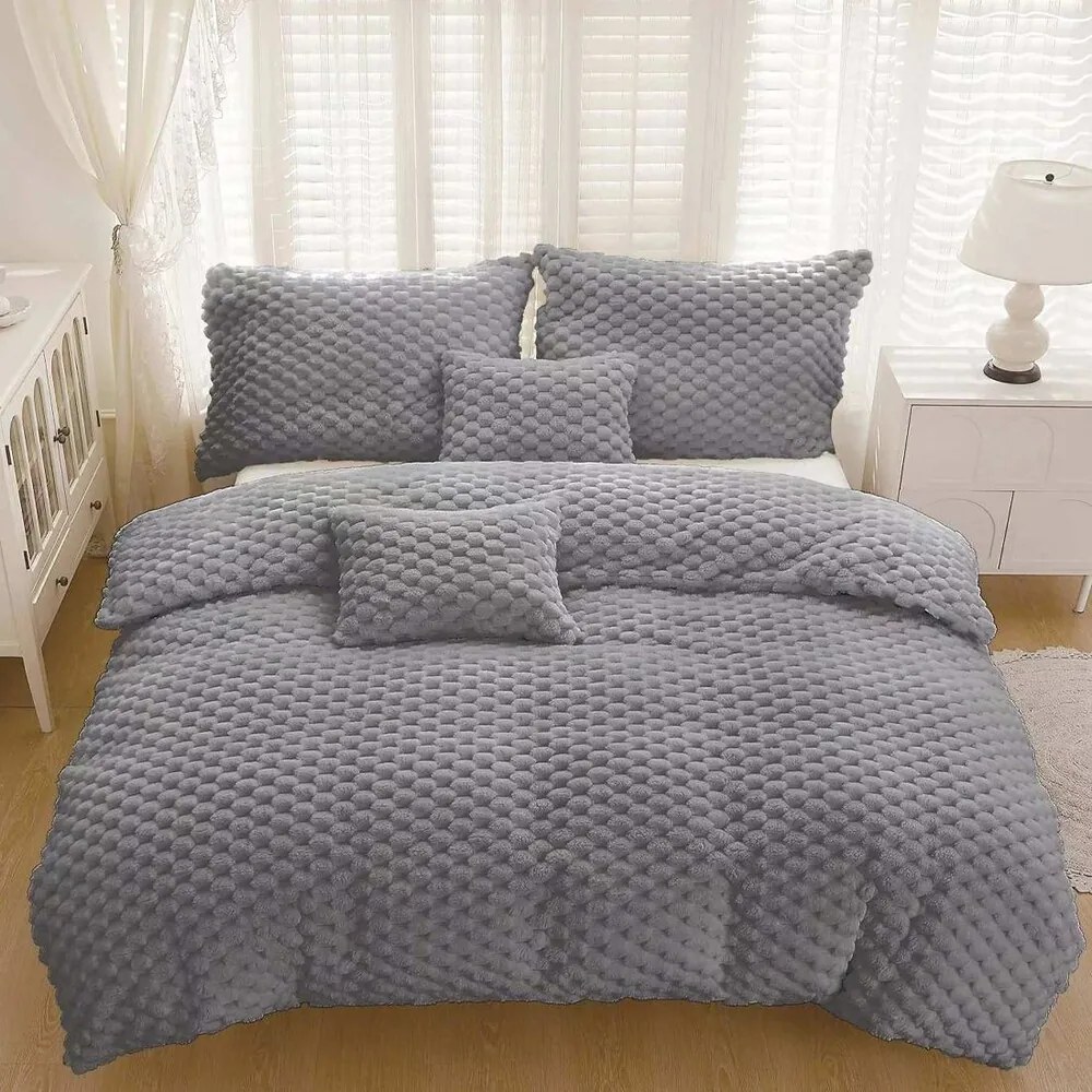 Mikroplyš obliečky Homa CLASS GREY 3-dielna sada 140x200 cm