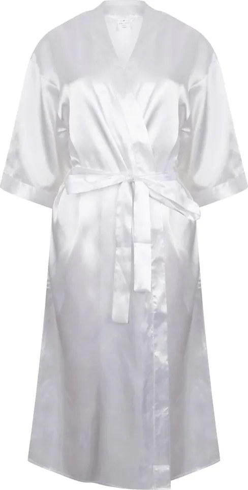 Towel City Dámsky saténový župan - Biela | XL/2XL