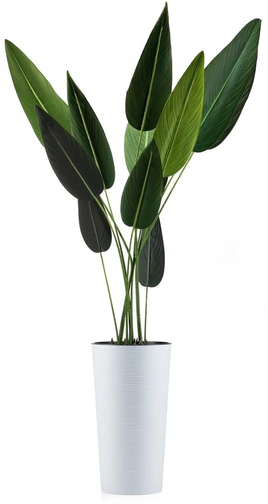 PLASTOVÝ KVETINÁČ URBANIKA RIFLO 25,5X46,5 CM+19,5X36,5 CM BIELA