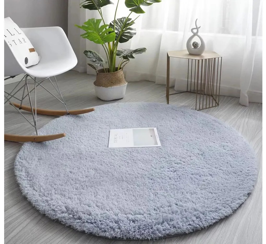 Sivý okrúhly koberec Alpaka Rozmer: 100