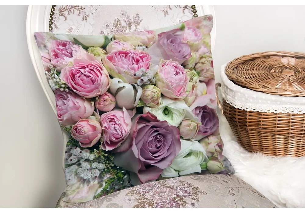 Obliečky na vankúš s prímesou bavlny Minimalist Cushion Covers Roses, 45 × 45 cm