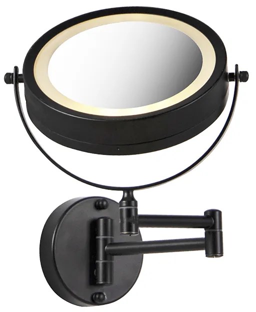 Dizajnové kúpeľňové zrkadlo čierne vrátane LED nastaviteľného IP44 - Vicino