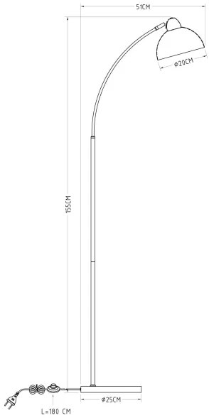GLOBO 24703SN - Stojacia lampa ANITA 1xE27/40W/230V