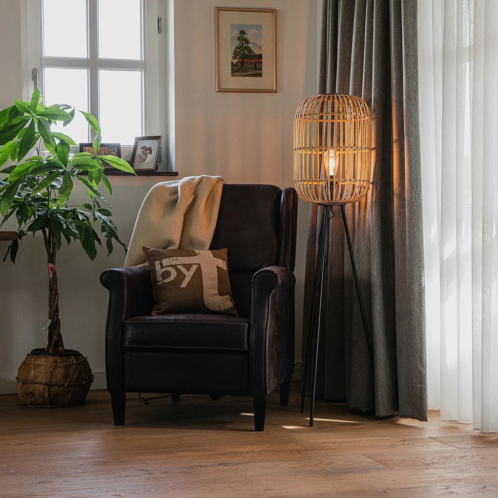 Rustikálna stojaca lampa z ratanu - Manila