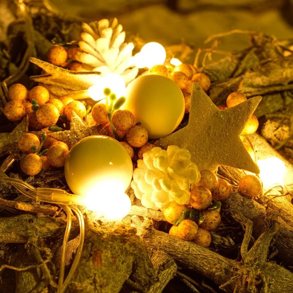 DECOLED LED světelný řetěz na baterie, teple bílá, 10 diod, 2,1 m