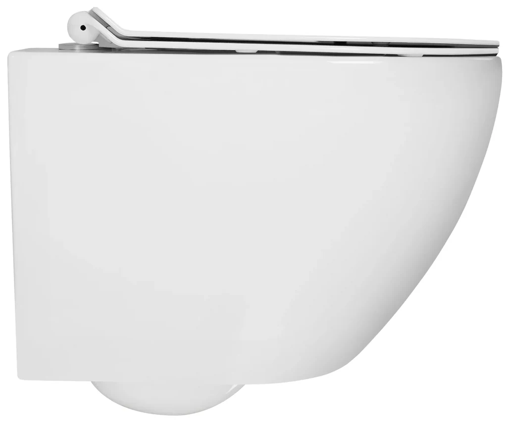 Gamma Mut, závesná WC misa 48x37 cm Rimless s pomaly padajúcim sedadlom, biela lesklá, GMA-MUT-203