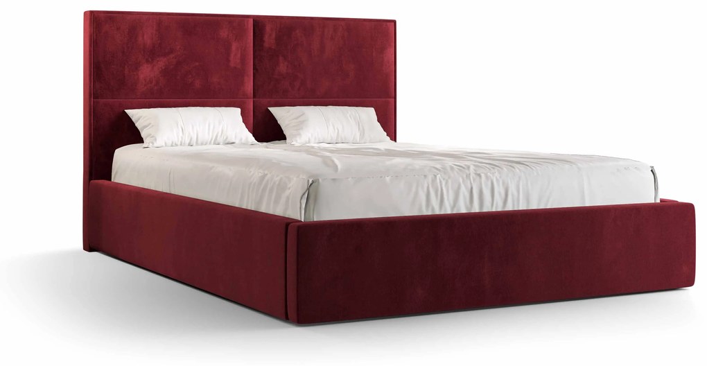 Manželská posteľ 140 cm Alfonso (bordová) (s roštom a úložným priestorom). Vlastná spoľahlivá doprava až k Vám domov. 1046794
